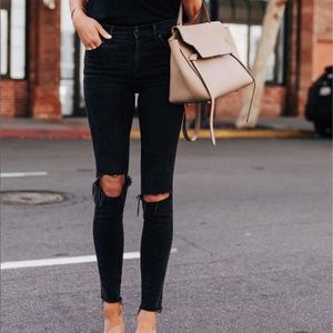 Black distressed jeans